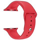 Valuebuybuy Sport Style Soft Silicone Replacement Strap bands for Apple Wrist Watch, 42mm S/M - Red