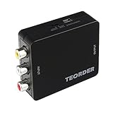 Teorder RCA Composite AV CVBS to HDMI Audio Video Mini Converter Adaptor Full HD 720P 1080P with USB Charge Cable Support PAL/NTSC for PS3/STB/ Xbox/VHS/VCR/Blue-Ray DVD Players/TV/PC