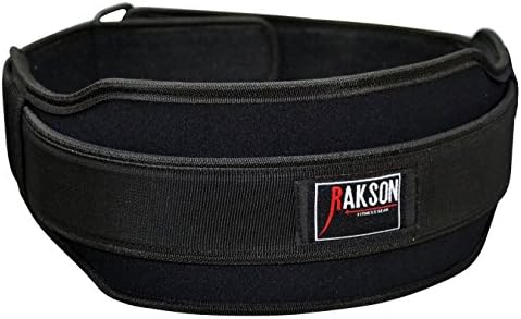 Rakson Fitness Gear 5" Wide Back Support Neoprene Weight Lifting Belt Gym Fitness Exercise Training Weightlifting Belts Black Rk-203FG (X-Large)