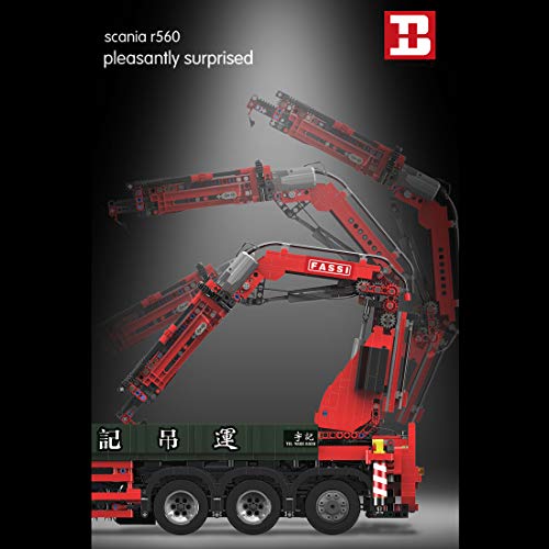FADY Technik Fahrzeug Kran, Schwerlastkran Auto Bausatz mit Motor & Fernbedienung, Kran LKW Modell Kompatibel mit Lego… – Bild 8