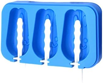 Somedays Popsicle Silicone Moulds Set Rabbit Style 3 Grids Ice Lolly Mould Silicone,Ice Cream Mould With cover, BPA Free for Children, Toddlers and Adults