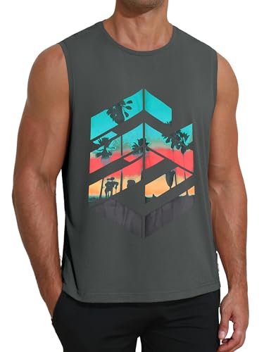 Men Tank Tops Quick Dry Sleeveless Workout Shirts Summer Sun… at Amazon