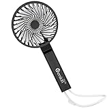 VersionTECH. Fan, Small Mini Desk Portable Personal Table Folding Handheld Fan with USB Rechargeable Battery Operated Electric Fan for Travel Office Outdoor Sport Household Camping Black