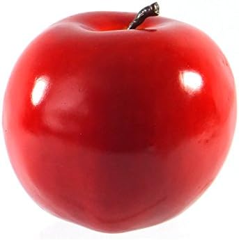 6pc Artificial Bright Red Extra-large 3.75-inch Apple - Plastic Round Apples Fruit - Six Pieces