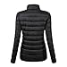 CIOR Women's Ultra-Lightweight Stand Collar Packable Down Jacket Coat with Travel Bag,YR01,Black,XS
