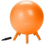 Gaiam Kids Stay-N-Play Children's Balance Ball - Flexible School Chair, Active Classroom Desk Seating with Stay-Put Stability Legs, Includes Air Pump