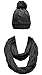 NEOSAN Women Winter Thick Knit Infinity Loop Scarf and Pom Pom Hat Set Twist Charcoal
