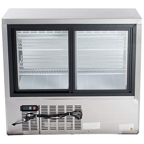 New 48" Xiltek ALL STAINLESS STEEL Commercial Curved Glass Refrigerated Deli Case Display Case With LED Lighting