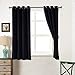 AMAZLINEN Toxic Free Energy Smart Thermal Insulated Curtains Blackout Black 52 W X 63 L Inch,Grommet Top,1 Panel Pack(Black)