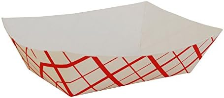 Paper Food Tray, Paperboard Tray for Carnivals, Fairs, Festivals, and Picnics. Holds Nachos, Fries, Hot Corn Dogs, and more, (250, 1/2 lb)