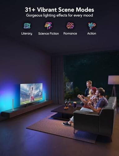 Govee RGBIC Light Bars, 15 Inches WiFi TV Backlight with Double Light Beads, Smart Light Bars with Multiple Placement Options Suitable for 45-70 inch TVs, Work with Alexa and Google Assistant, White