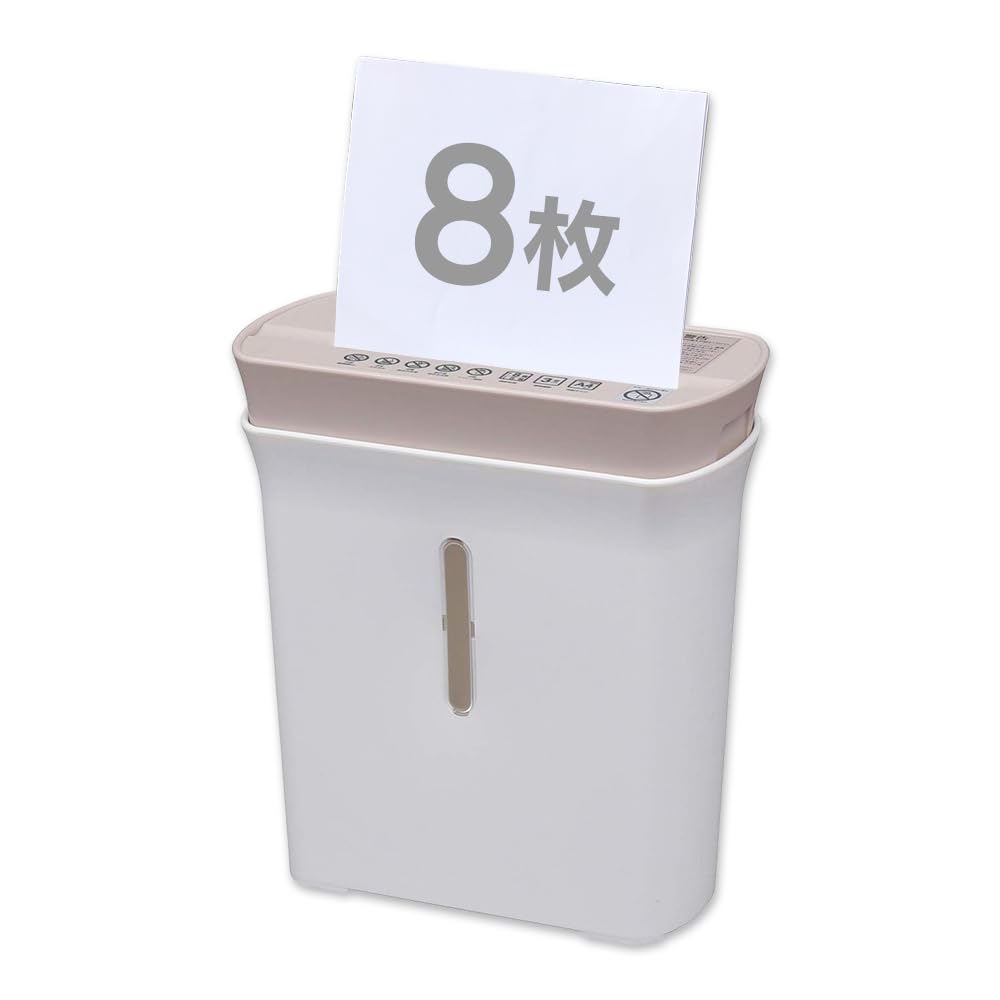 アイリスオーヤマ シュレッダー 家庭用 高速細断3.7m/分 細断枚数8枚 クロスカット 連続使用3分 ダストボックス8.9L A4/65枚収容 コンパクト P8GC アイボリー商品画像