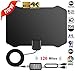 TV antenna, Indoor Digital HDTV Amplified Antennae Aerial Freeview 4K 1080P HD VHF UHF for Local Channels 120 Miles With amplifier Support ALL Television-13ft Coax Cable