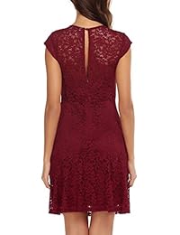 showyoo Mujer Sin Mangas Floral de encaje bodycon elegante vestido de cóctel