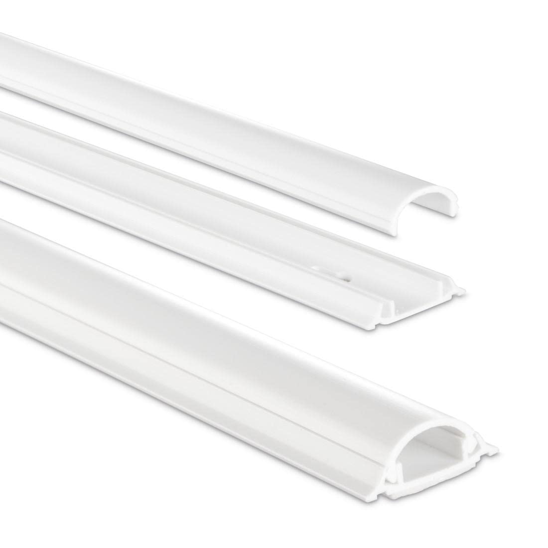 Hama 73 020617 Cable Duct Semicircular, Small Profile - 30 mm wide x 9 mm deep, 1 Metre, WHITE