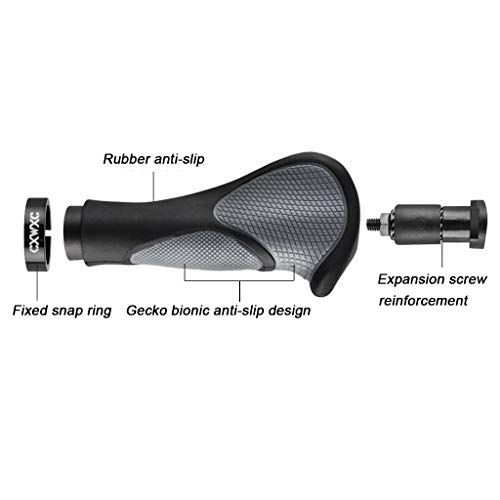 Bike Grips Rubber Ergonomic Antislip Handlebar Grips for MTB Bicycle Mountain Black - Thumbnail 2