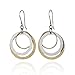 Graduated Circles Earrings Two Tone 925 Sterling Silver & 14k Gold Filled Multi Hoops Dangle Earrings