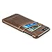 Dockem Wallet Case for iPhone 8 Plus and 7 Plus - Minimalist Vintage Synthetic Leather Card Case, Ultra Slim Professional Executive Snap On Cover with 2 Card Holder Slots, Brown
