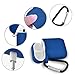 Airpod Silicone Case Cover with Keychain/Strap/Earhooks/Accessories Storage Travel Box for Apple Airpods 2&1, Best Gift for Your Air Pod (Navy Blue)