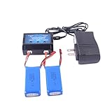 YouCute 2pcs 7.4v 1200mah Battery and 1to2 Charger for YIZHAN X6 JJRC Tarantula H16 Rc Quadcopter Drone Spare Parts