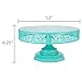 Isabelle Collection Teal 12 Inch Metal Cake Stand, Round Wedding Birthday Party Dessert Cupcake Pedestal Display Plate
