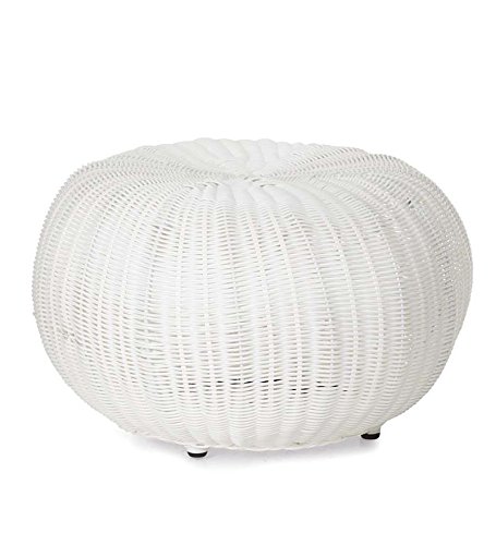 Small Outdoor Wicker Ottoman Pouf, 19\u00bd\u0026quot; dia. x 12\u0026quot;H, in White Ottomans Patio and Furniture Small Outdoor Wicker Ottoman Pouf, 19\u00bd\u0026quot; dia. x 12\u0026quot;H, in White Ottomans Patio and Furniture