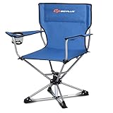 Goplus Swivel Camping Chair w/Cup Holder & Carrying Bag, Foldable 360-degree Free Rotation Chair for Fishing Picnic Hiking