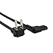 CableCreation 3 Feet 18 AWG Angled 2-Slot Non-Polarized Angle Power Cord (IEC320 C7 to Nema 1-15P), 0.915M / Black