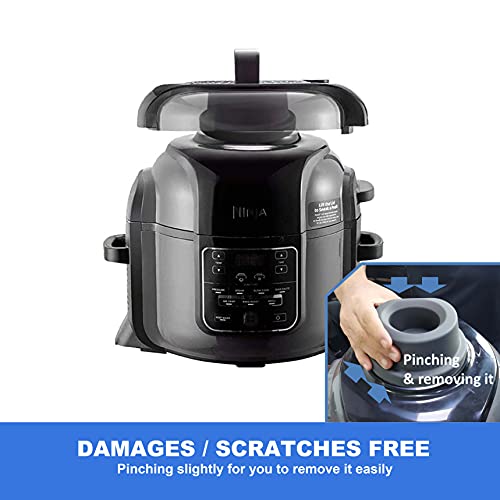 Pressure Cooker Lid Stand Silicone Lid Holder Accessories Compatible with Ninja Foodi Pressure Cooker and Air Fryer Accessories 5 Qt, 6.5 Qt and 8 Quart. Space Saving Instant Pot Accessories 3-in-1 (Grey)