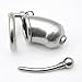 Raycity Stainless Steel Long Chastity Cage Device w/Urethral Tube for Male (45mm Ring)