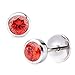 ComfyEarrings Ruby Red CZ Bezel Stud Earrings