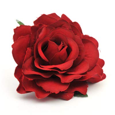 Rose Flower Hair Clip Comb Red Rose Flower Brooch Pins Up Flamenco Dancer Bride Wedding Fabric Flowers Hairpins Headwear Barrette Styling Tools Accessories for Women Girls Red 1pcs - Thumbnail 4