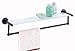 Organize It All Oil Rubbed Glass Shelf with Towel Bar, Bronze