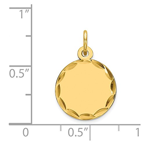 14k Etched .013 Gauge Engravable Round Disc Charm