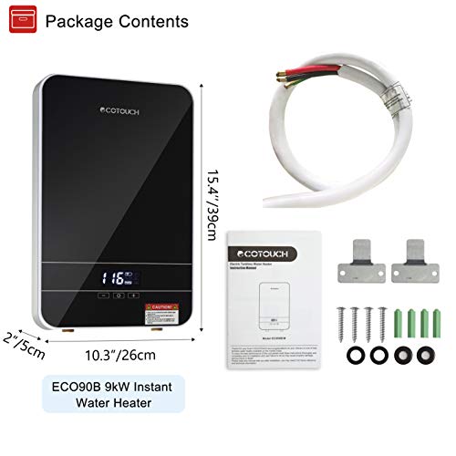 Tankless Water Heater Electric ECOTOUCH 9KW 240V on Demand Water Heater