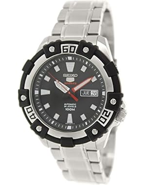 Seikp Series 5 Automatic Black Dial Stainless Steel Mens Watch SRP471
