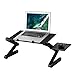 Portable Adjustable Aluminum Laptop Desk/Stand/Table Vented Pad -Notebook-Light Weight Ergonomic TV Bed Lap Tray Stand Up/Sitting-Black