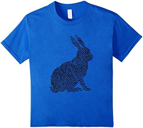 Kids Awesome Rabbit Fingerprint T-Shirt - Mens &amp; Womens Sizes 8 Royal Blue