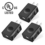 UL Certified USB Wall Charger, FONKEN 3-Pack 5V 2A Power Adapter universal travel Charger USB Plug Cell Phone Charger for Compatible iPhone, iPad, Google Nexus, Samsung, LG, HTC, Moto, Kindle and More