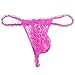 YiZYiF Men's Flower Pattern Lace Thong Underwear Bikini Panties (X-Large, Rose)