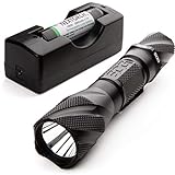 SOG DE-06 Dark Energy 750A Tactical Flashlight, Rechargeable 18650 Battery, 6 Inches, LED Compact Tactical Light with 5 LED Modes and 687 Lumens