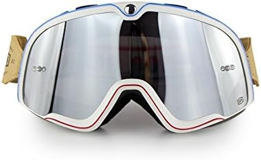 SOLICHT Newest Brand Barstow Retro Motorcycle Glasses Motocross Goggles Moto Cycling CS Oculos Gafas Sunglasses (Blue-Red Line Frame)