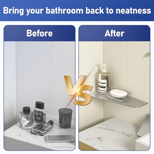 Bernkot Shower Corner Shelf with 3mm Thickness Shower Shelf No Drilling Corner Shower Shelf Shower Corner Shelf SUS304 Stainless Steel Bathroom Organizer Holder