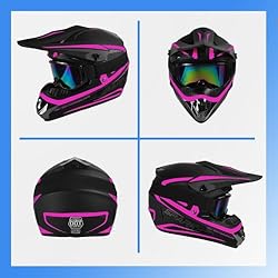 TTMiku DOT Youth Kids Motocross Helmet, Pink