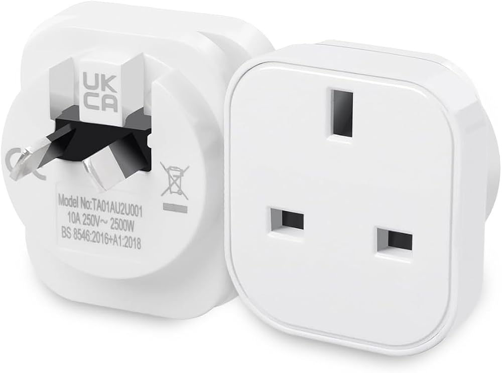 SHUOMAO 2-Pack UK to Australia Plug Adapter Type I Travel Converter