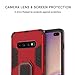 Samsung Galaxy S10 Plus Case,Heavy Duty Shockproof Full Body Slim PC+TPU Soft Edge Bumper,Hidden Kickstand Back Case Cover with Car Magnet Function Case Cover for Samsung Galaxy S10 Plus 2019(red)