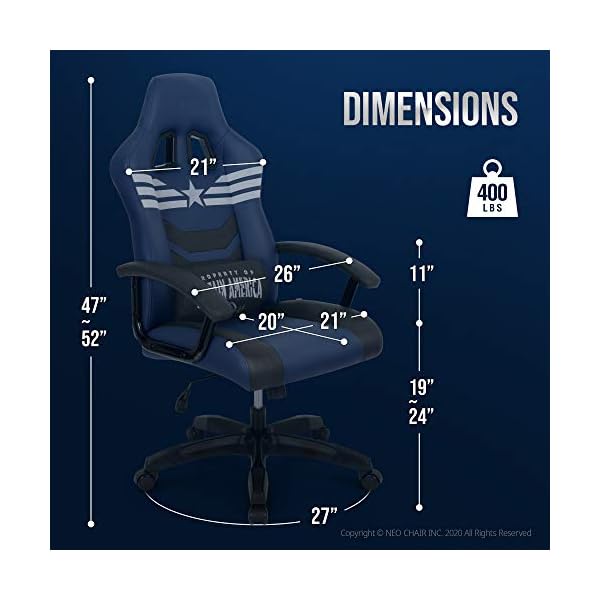 Silla Gamer Marvel Avengers Capitán América Eco Cuero - Imagen 4