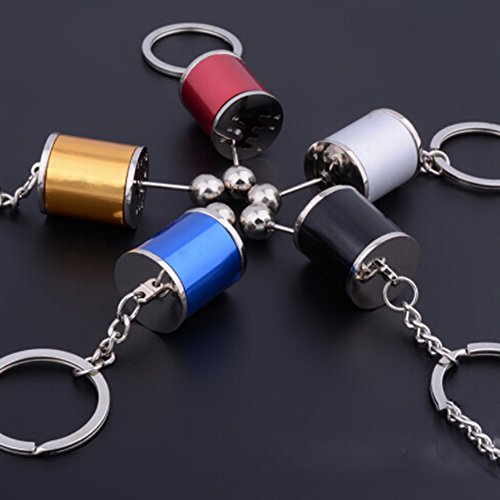 MeiBoAll 1 Pcs Car Key Chain Creative Auto Part Six-speed Manual Gearbox Model Automobile Key Ring for Most Car Red