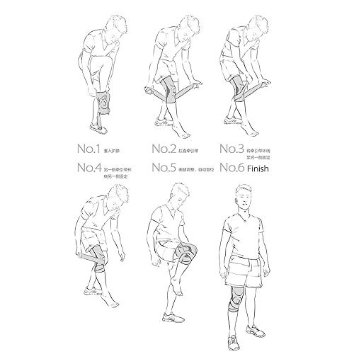 Fueyou Knee Brace Compression Sleeve with Strap for Best Support & Pain Relief for Meniscus Tear Arthritis Running, Basketball Crossfit Jogging and Post Surgery Recovery for Men & Women(1 Piece)