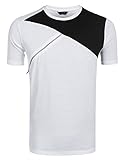 Coofandy Men's Summer Casual T-Shirts Short Sleeve Contrast Color Zip Tees